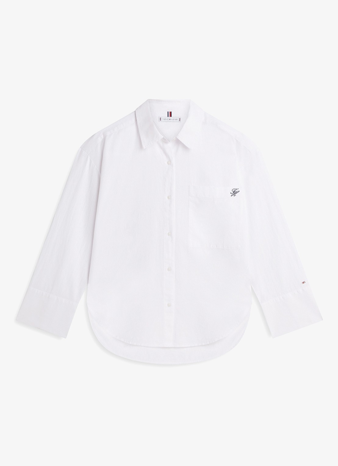 Tommy Hilfiger Blouse met logoborduring - voorkant wit