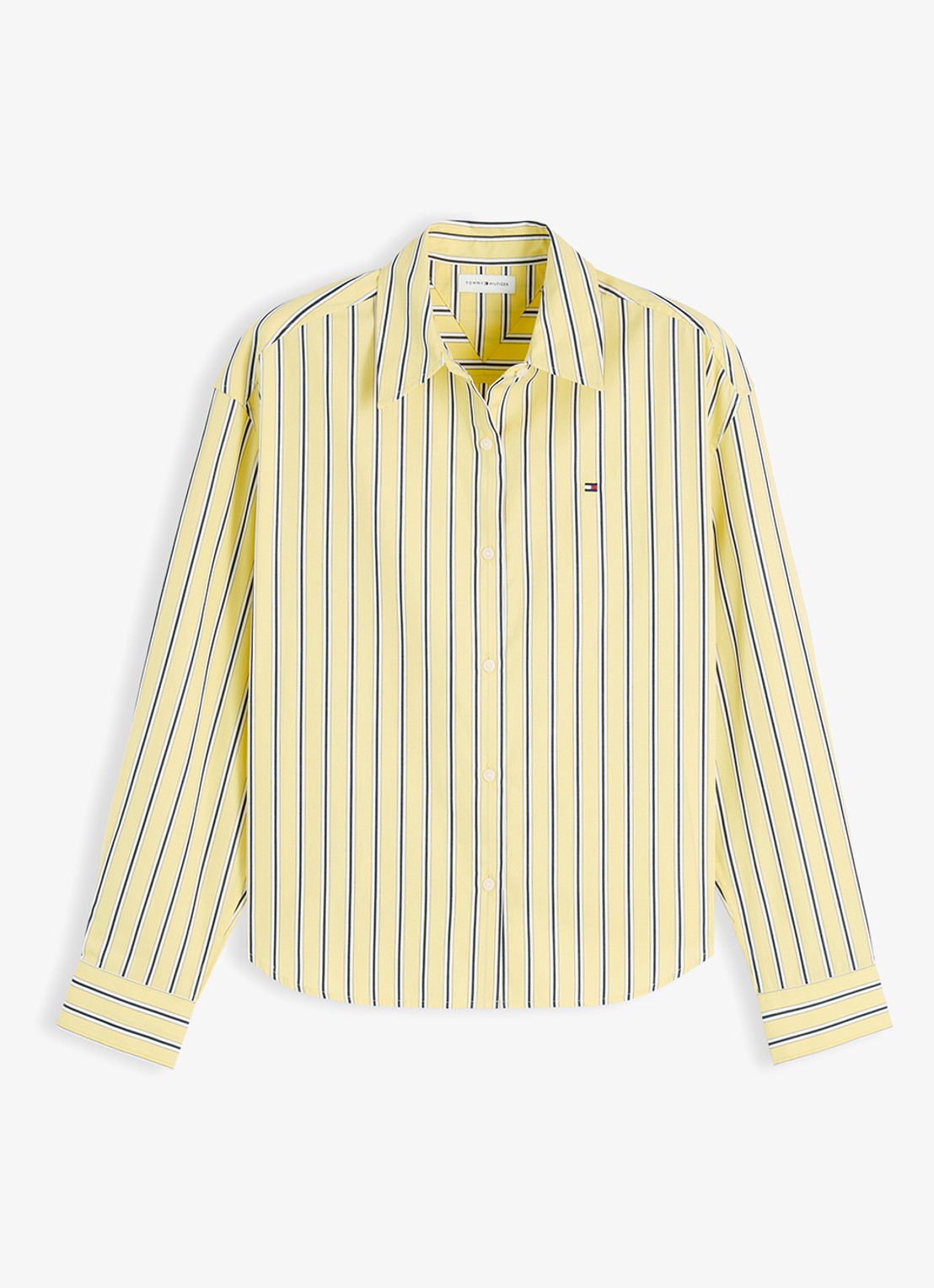 Tommy Hilfiger Blouse met streepprint en logo - voorkant 4 geel