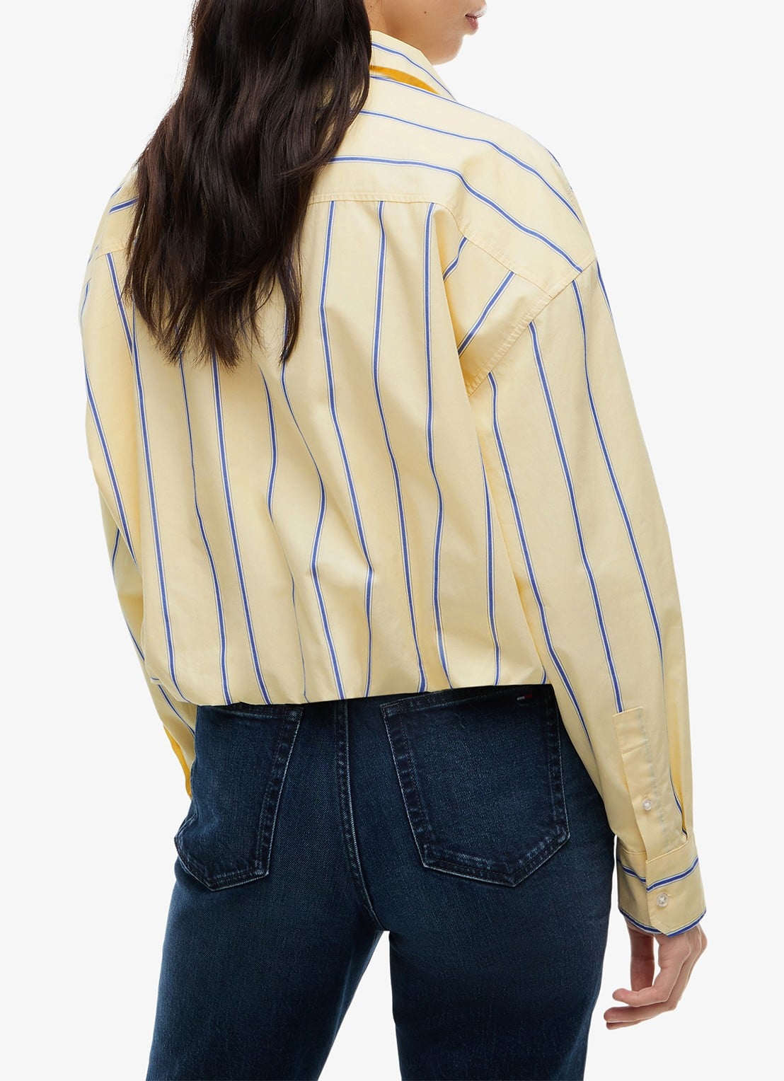 Tommy Hilfiger Blouse met streepprint en logoborduring - achterkant 6 geel