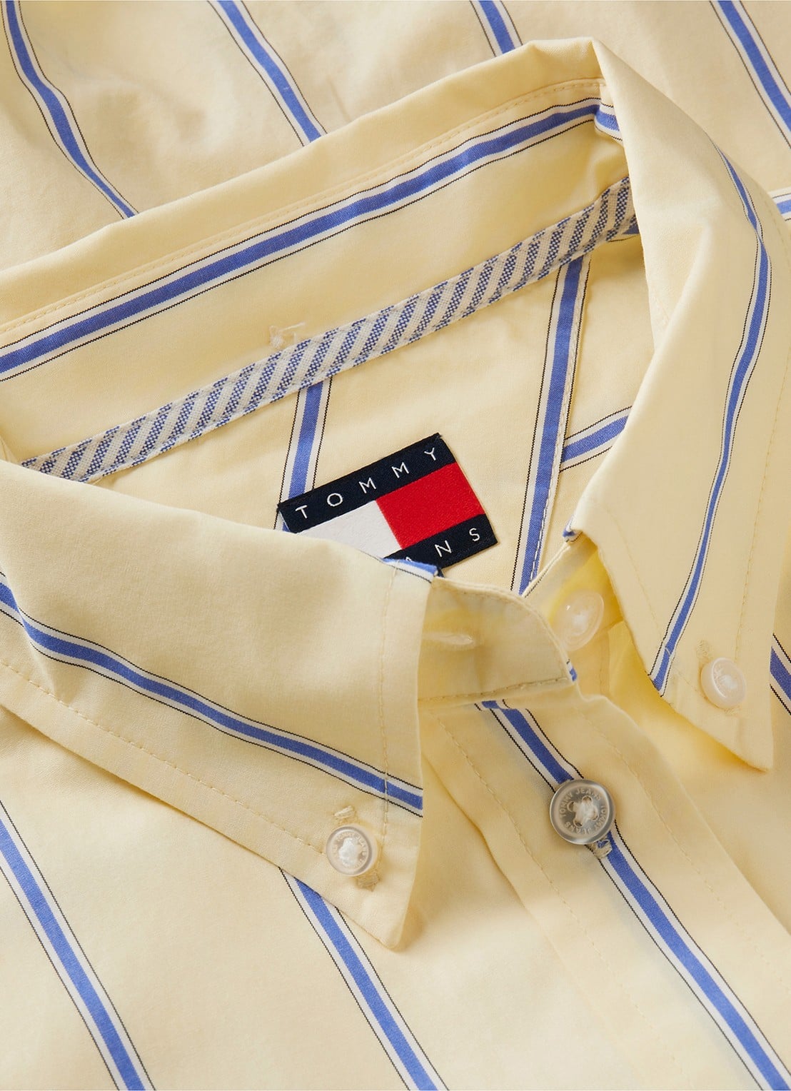 Tommy Hilfiger Blouse met streepprint en logoborduring - detail 5 geel