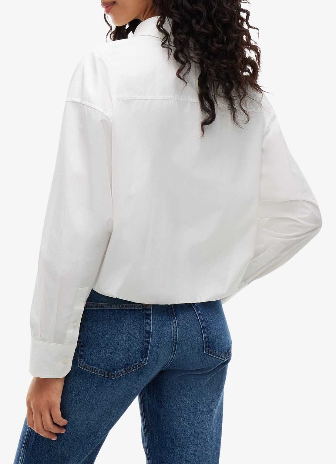 Tommy Hilfiger Blouse met streepprint en logoborduring - achterkant 5 gebroken wit