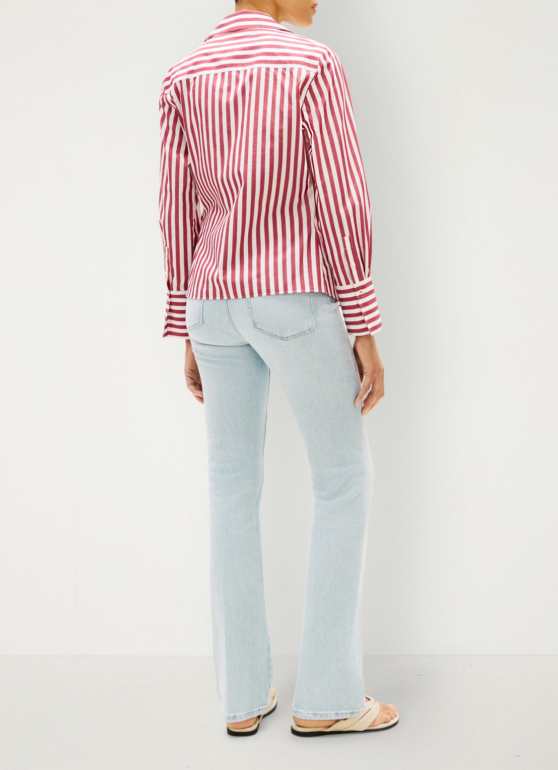 Tommy Hilfiger Blouse met streepprint - achterkant 3 rood