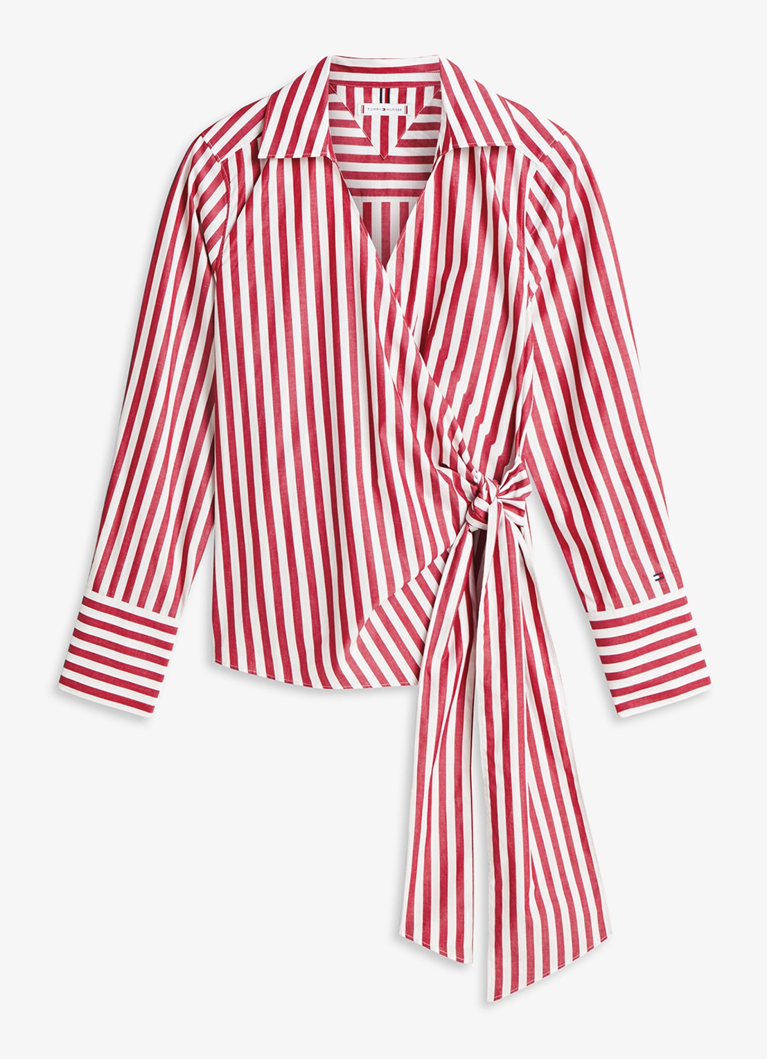 Tommy Hilfiger Blouse met streepprint - voorkant rood