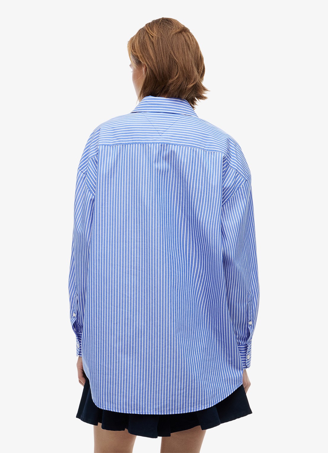 Tommy Hilfiger Blouse met streepprint - achterkant 3 lichtblauw