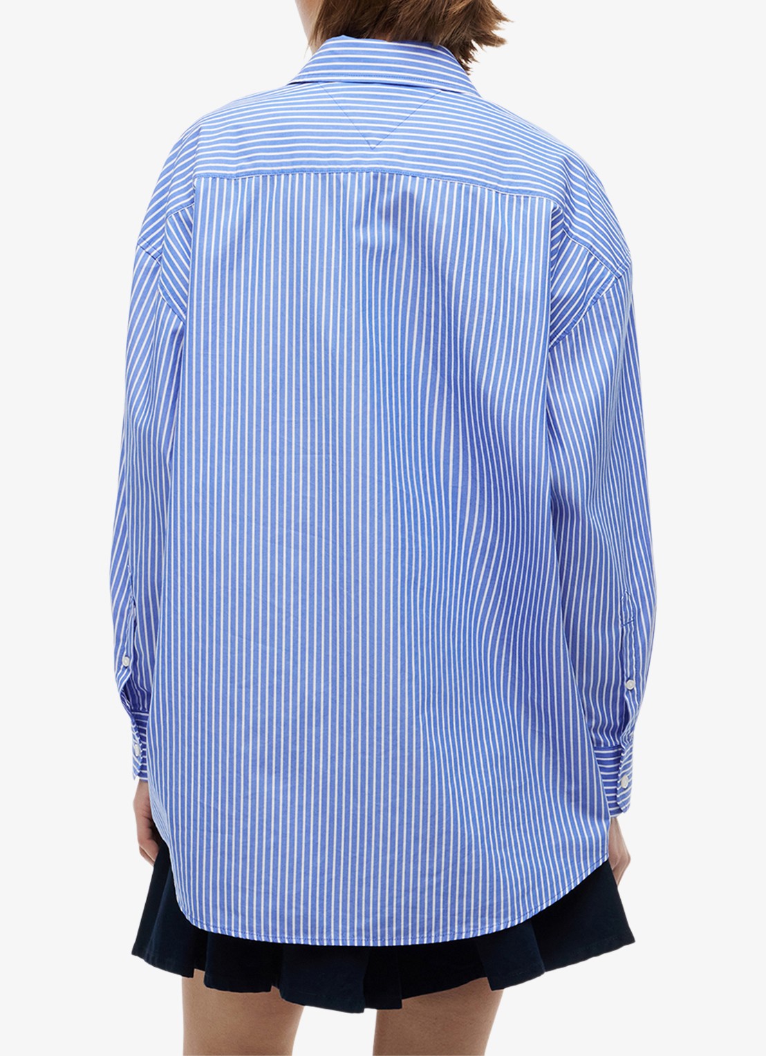 Tommy Hilfiger Blouse met streepprint - achterkant 5 lichtblauw