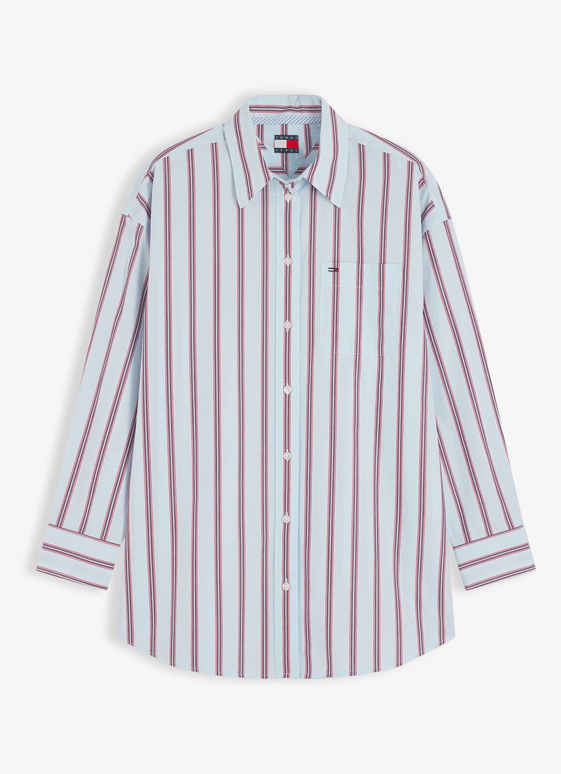 Tommy Hilfiger Blouse met streepprint - voorkant 4 lichtblauw