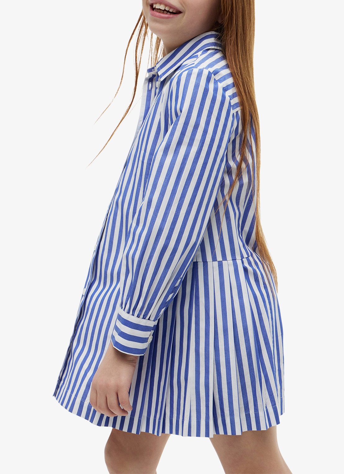 Tommy Hilfiger Blousejurk met streepprint en logoborduring - detail noble blue-c8p / blauw