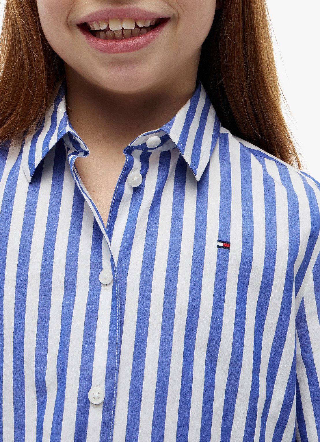 Tommy Hilfiger Blousejurk met streepprint en logoborduring - detail 2 noble blue-c8p / blauw