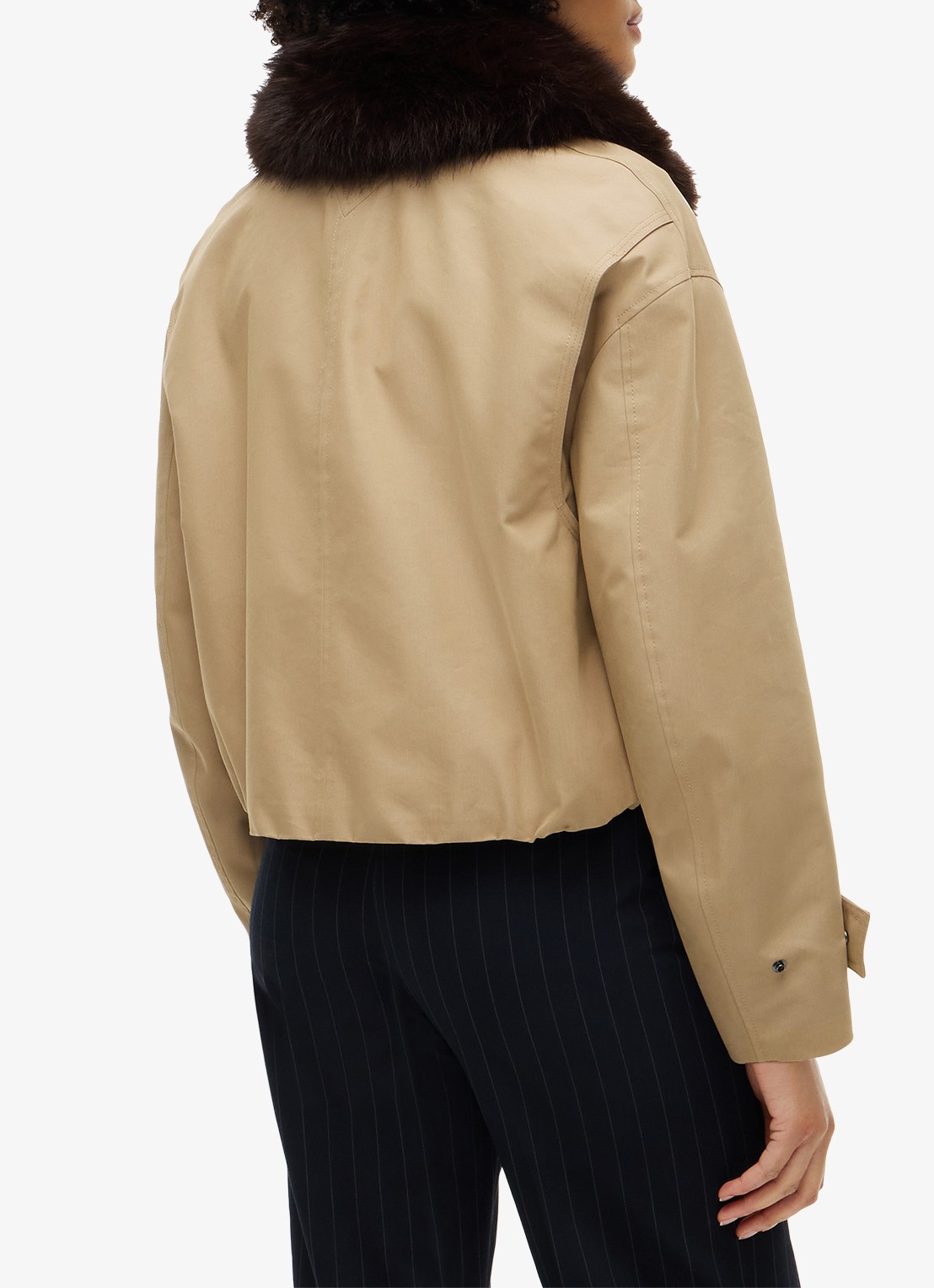 Tommy Hilfiger Bomberjack met afneembare kraag - achterkant 3 camel