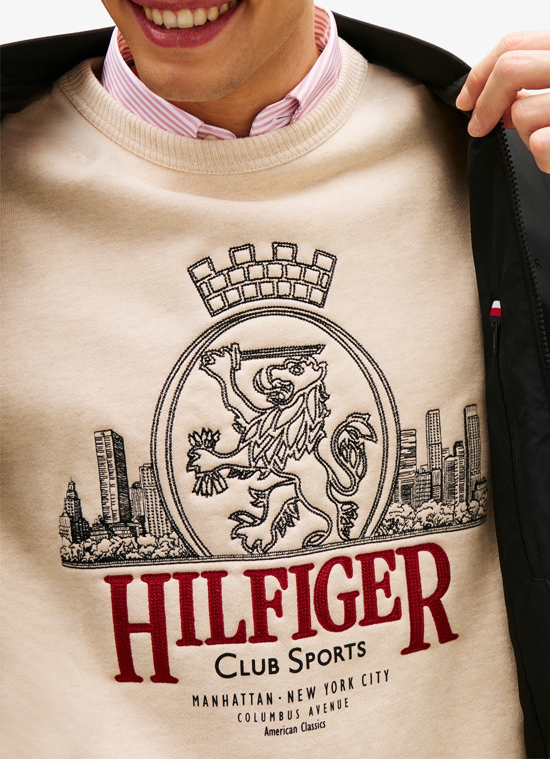 Tommy Hilfiger Bomberjack met logo - detail 4 zwart