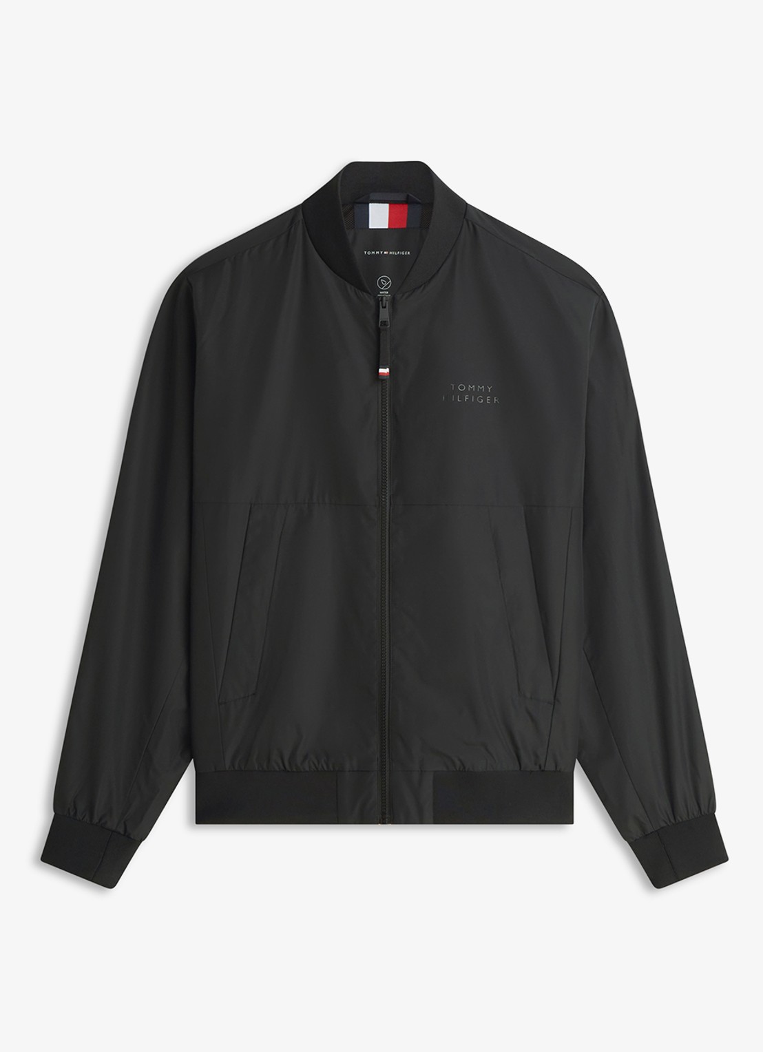 Tommy Hilfiger Bomberjack met logo - voorkant zwart