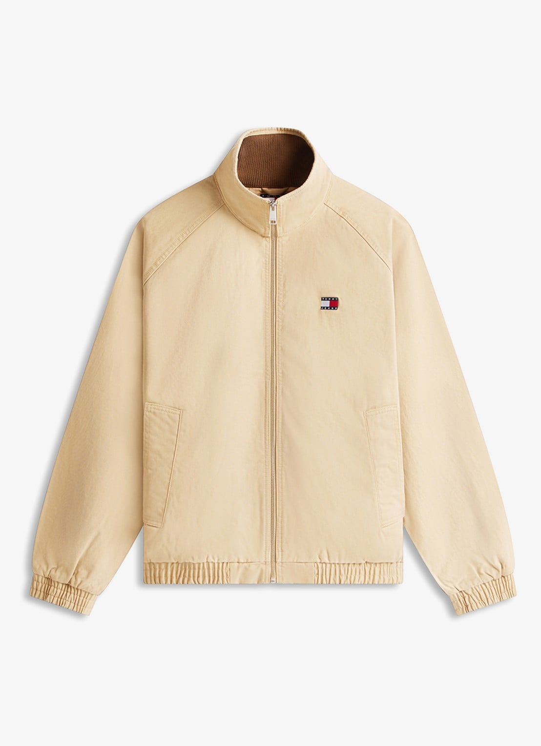 Tommy Hilfiger Bomberjack met logoborduring en steekzakken - voorkant 2 lichtbruin