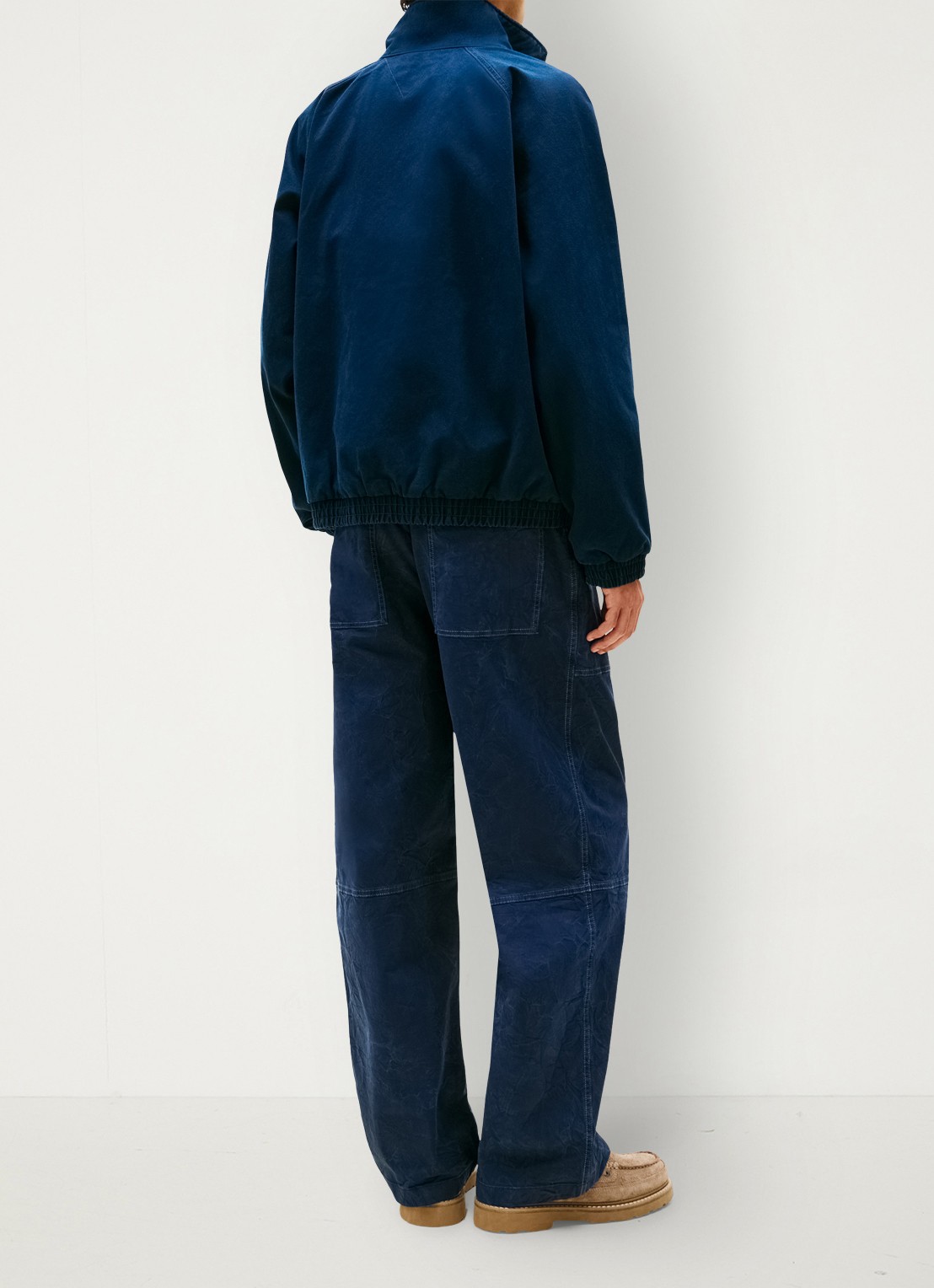 Tommy Hilfiger Bomberjack met logoborduring en steekzakken - achterkant donkerblauw
