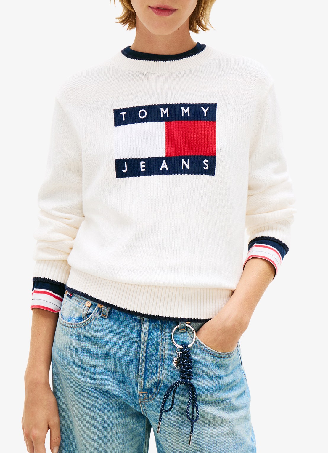 Tommy Hilfiger Bomberjack met logoborduring en steekzakken - detail 4 donkerblauw