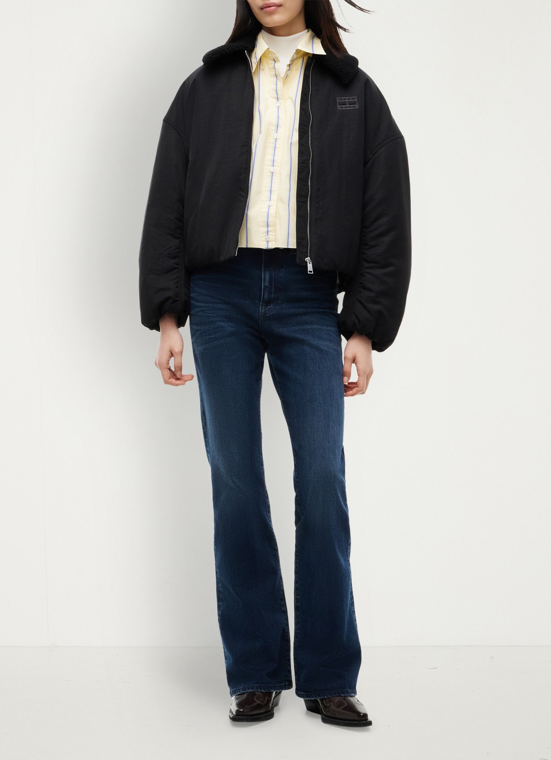 Tommy Hilfiger Bomberjack met logoborduring - voorkant 4 zwart