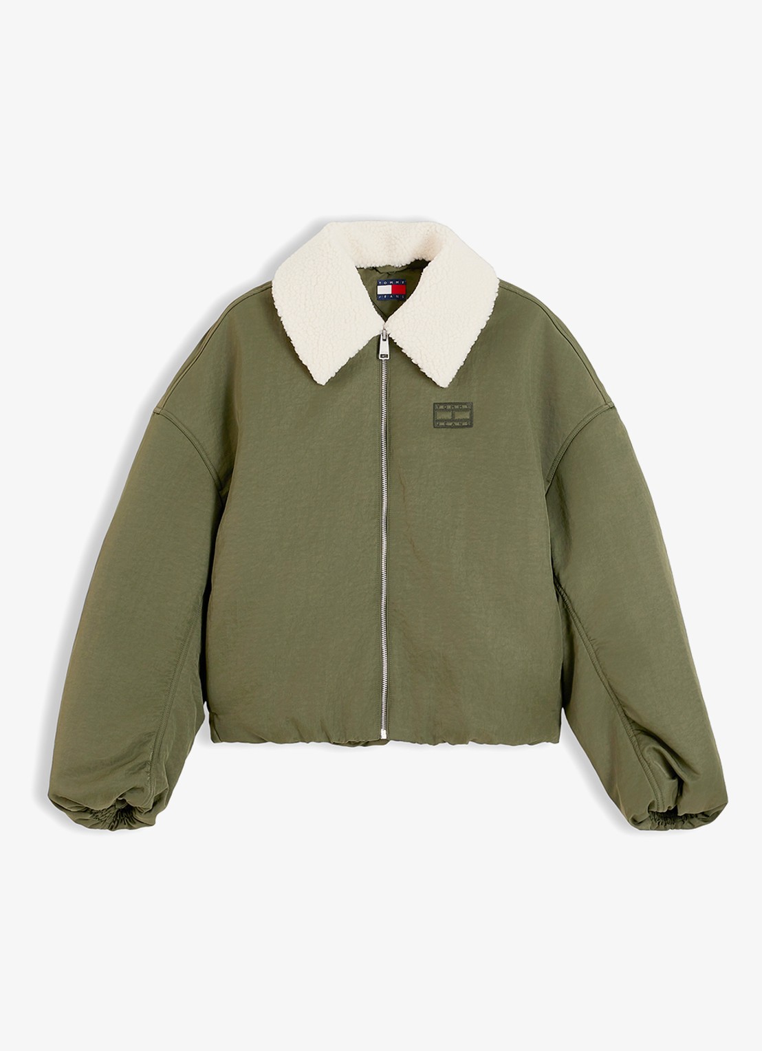 Tommy Hilfiger Bomberjack met logoborduring - voorkant 4 donkergroen