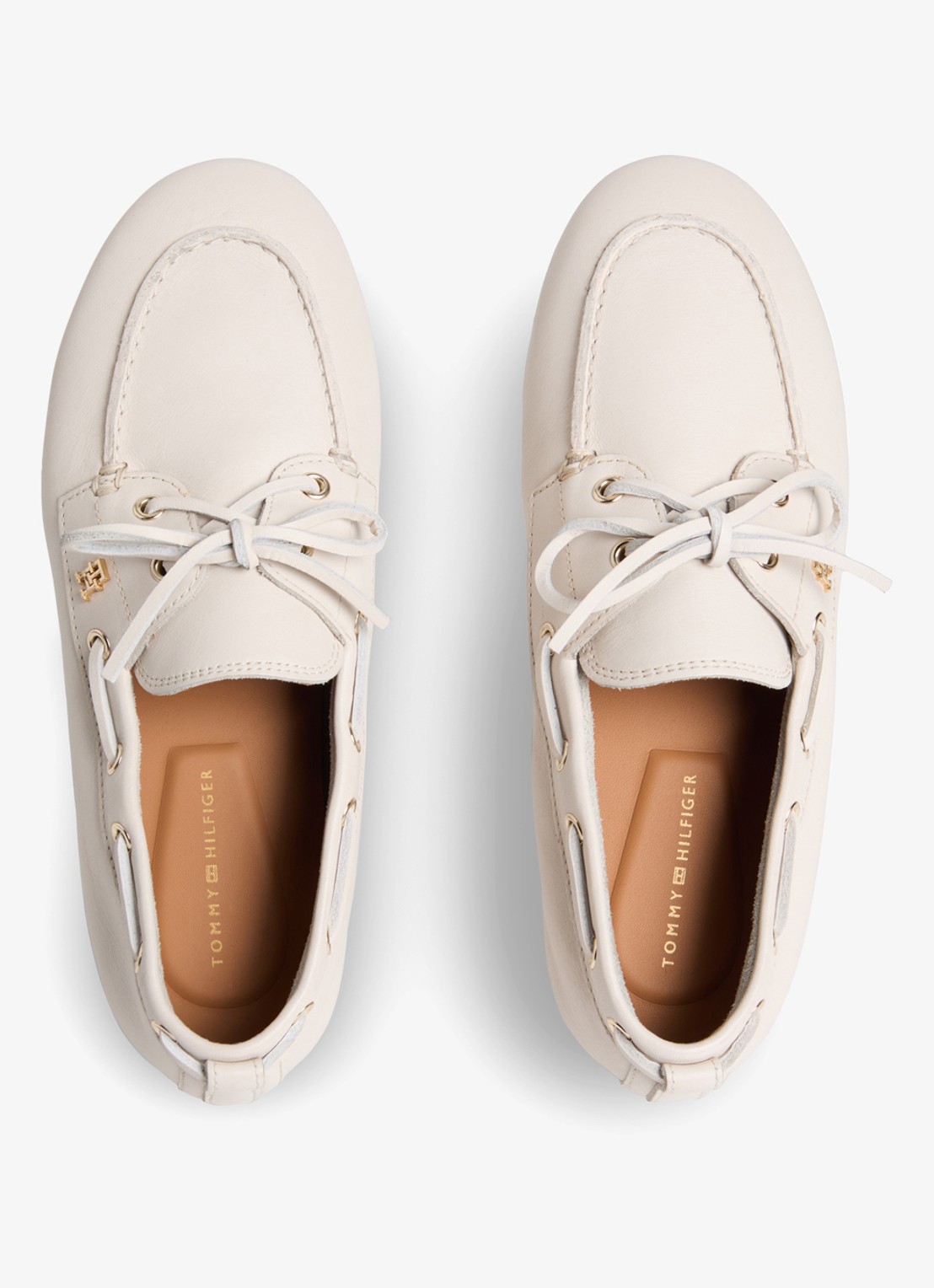 Tommy Hilfiger Bootschoen van leer met logo - detail 3 beige