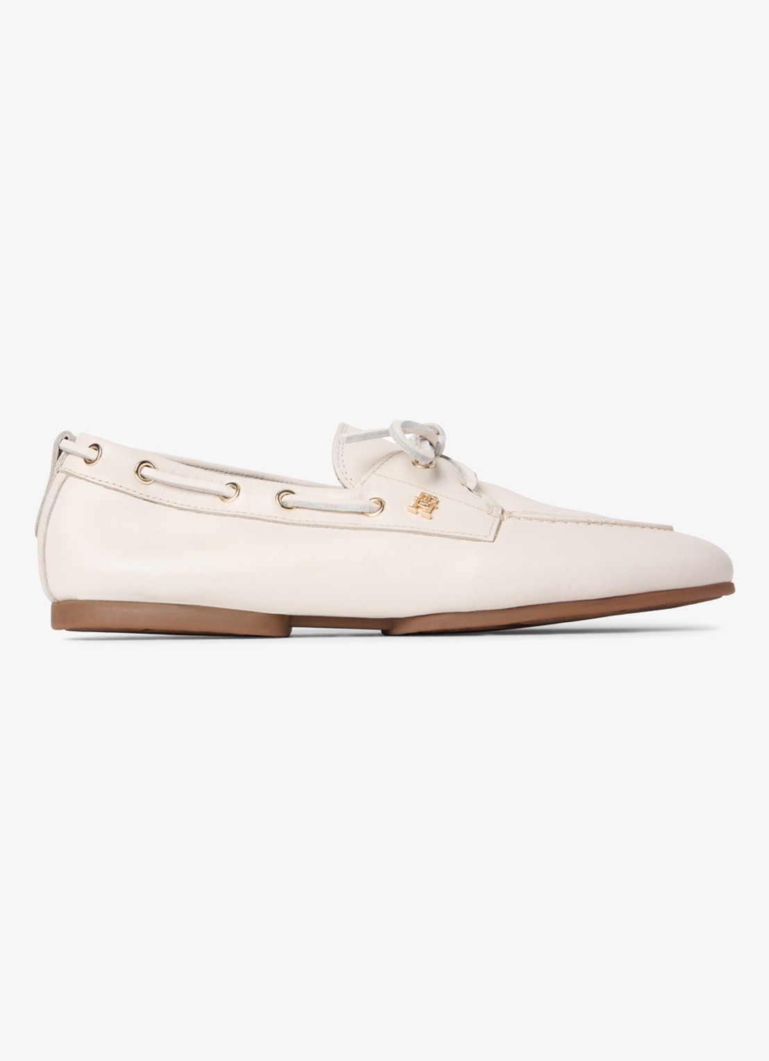 Tommy Hilfiger Bootschoen van leer met logo - detail 4 beige