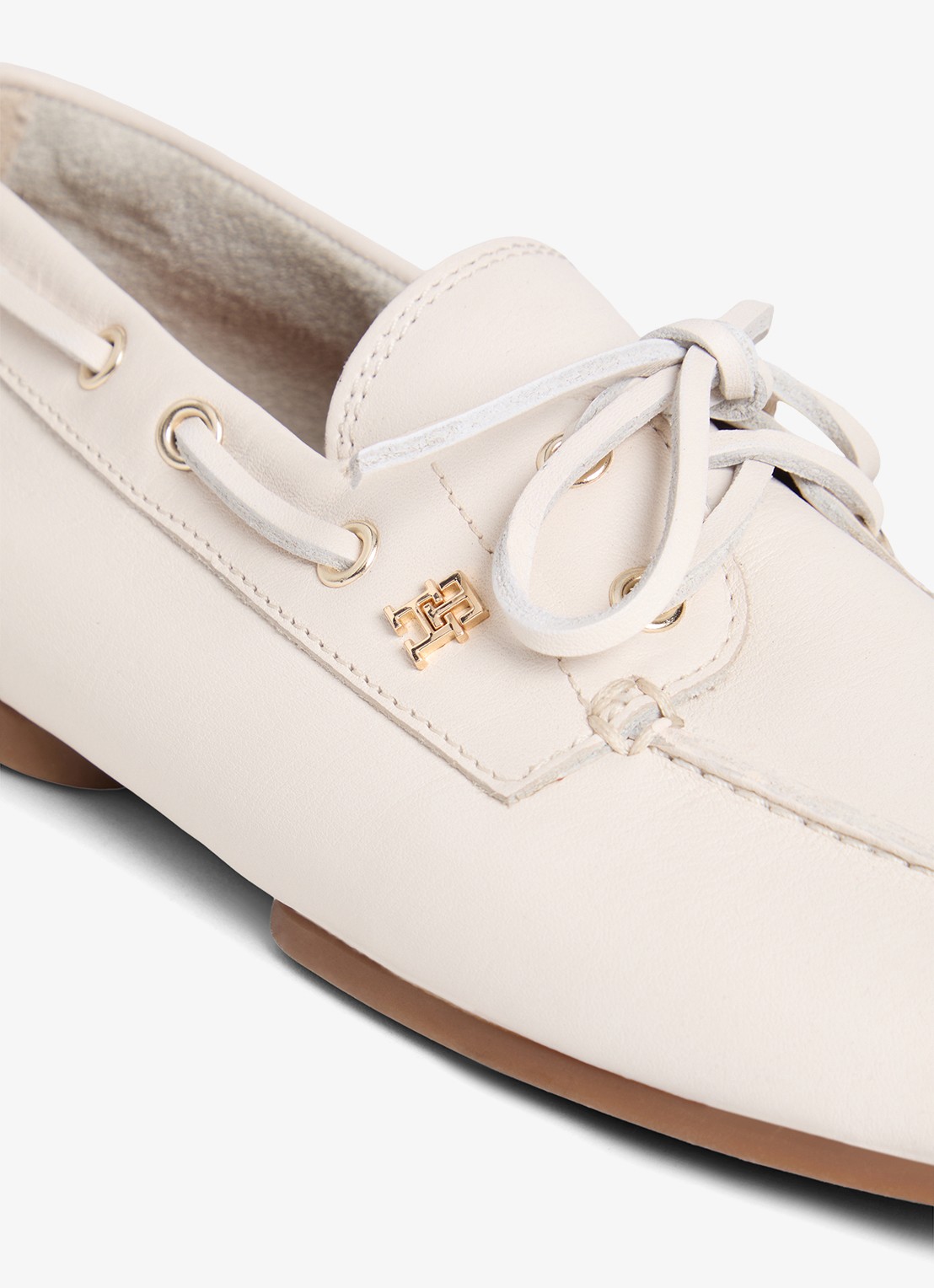 Tommy Hilfiger Bootschoen van leer met logo - detail 5 beige