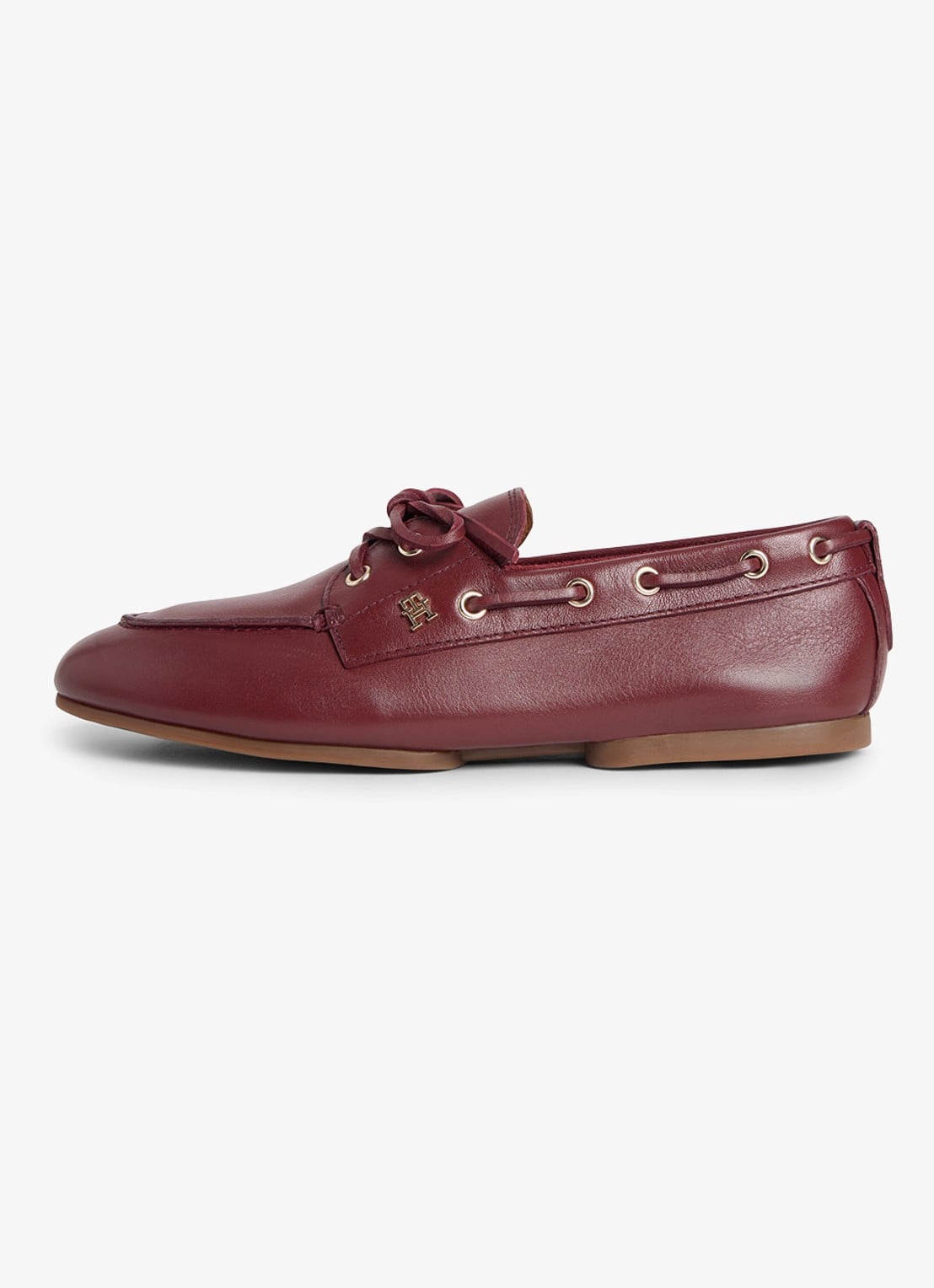 Tommy Hilfiger Bootschoen van leer met logo - voorkant 4 rood