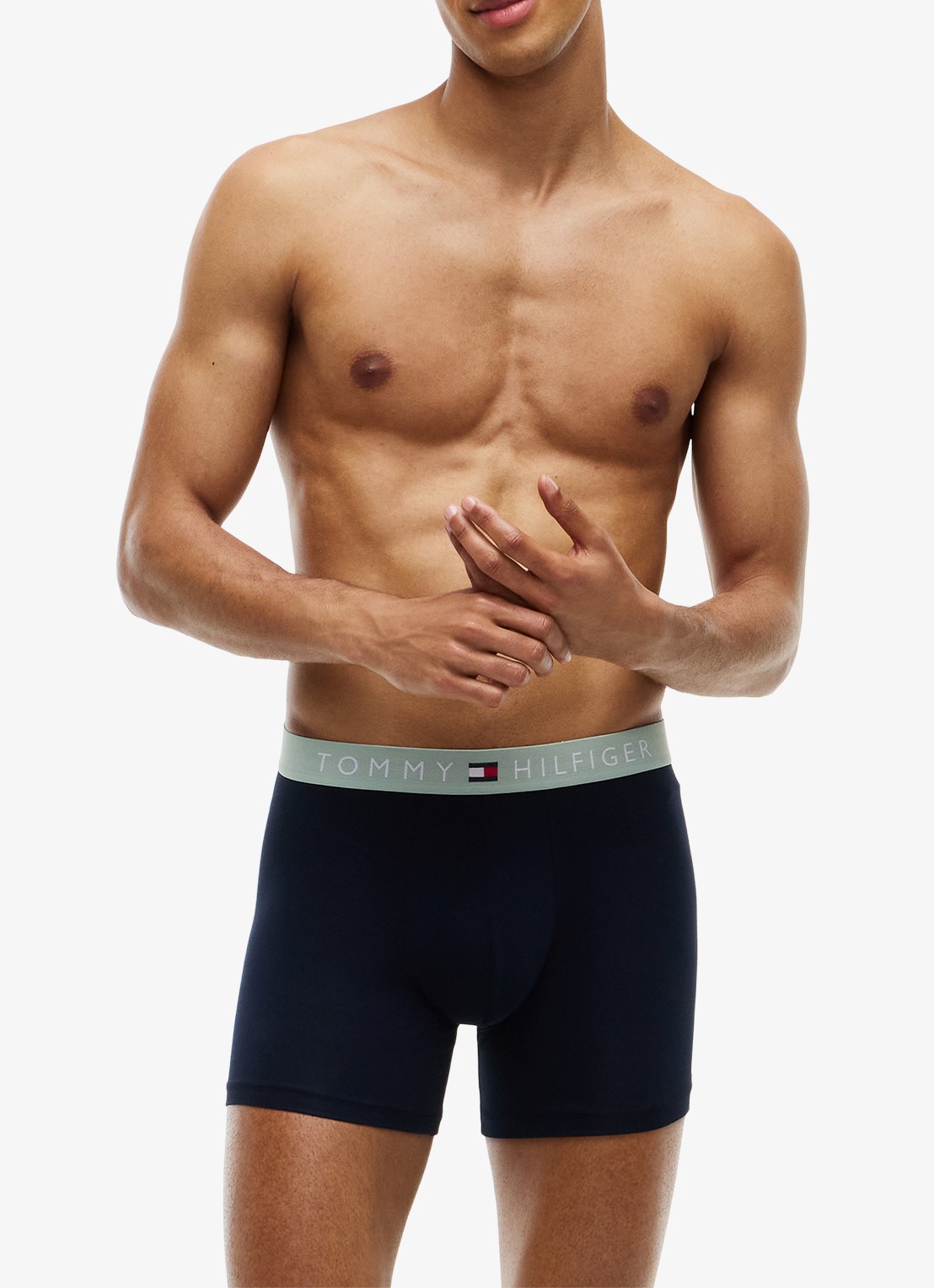 Tommy Hilfiger Boxershort van katoen met logoband 3-pack  - detail zwart