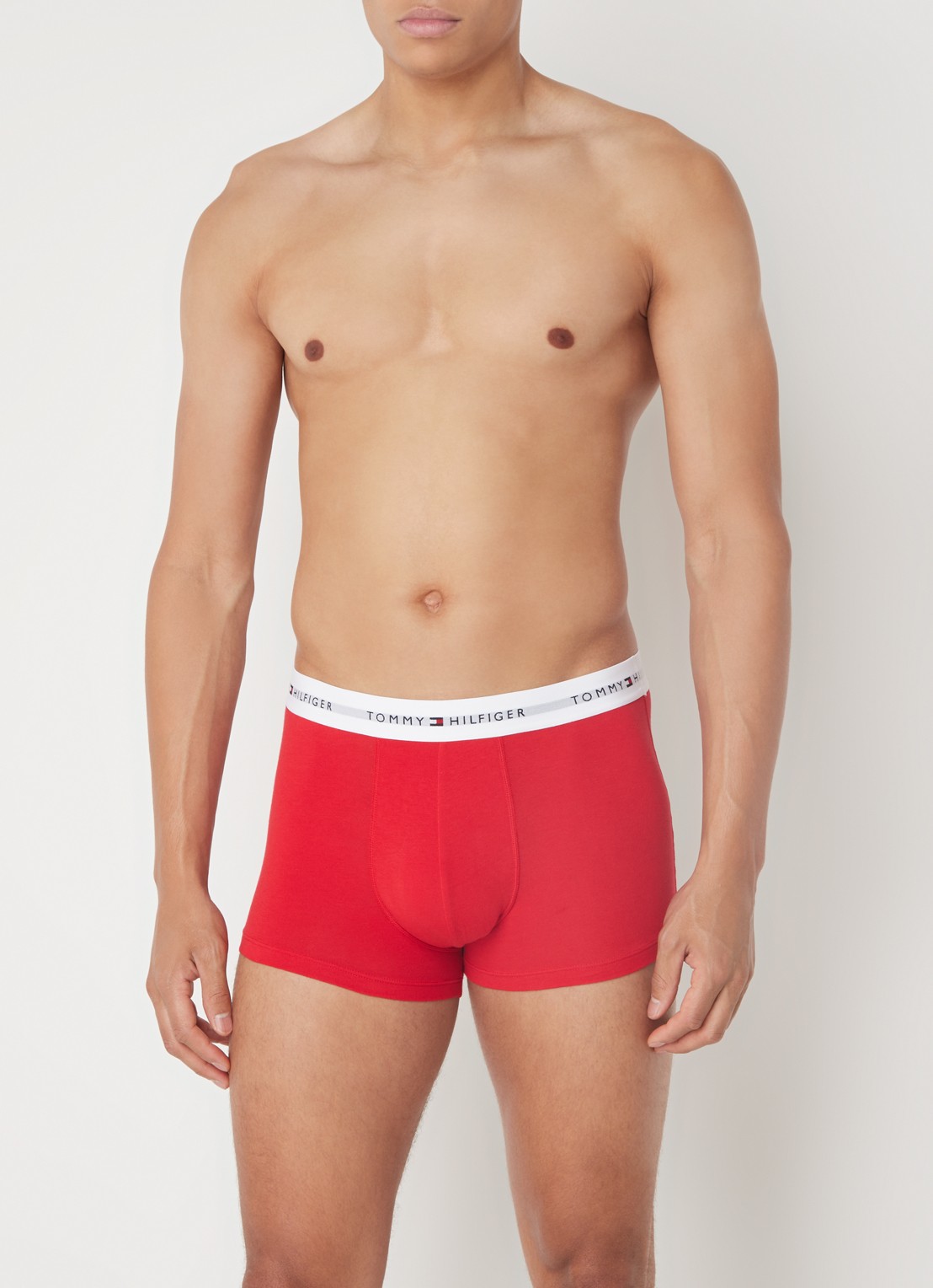Tommy Hilfiger Boxershorts met logoband in 3-pack    - voorkant 3 wit