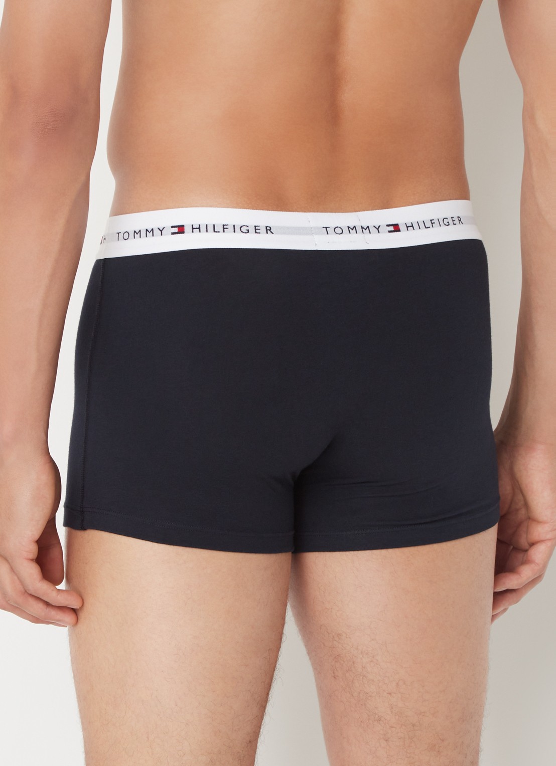 Tommy Hilfiger Boxershorts met logoband in 3-pack    - achterkant donkerblauw