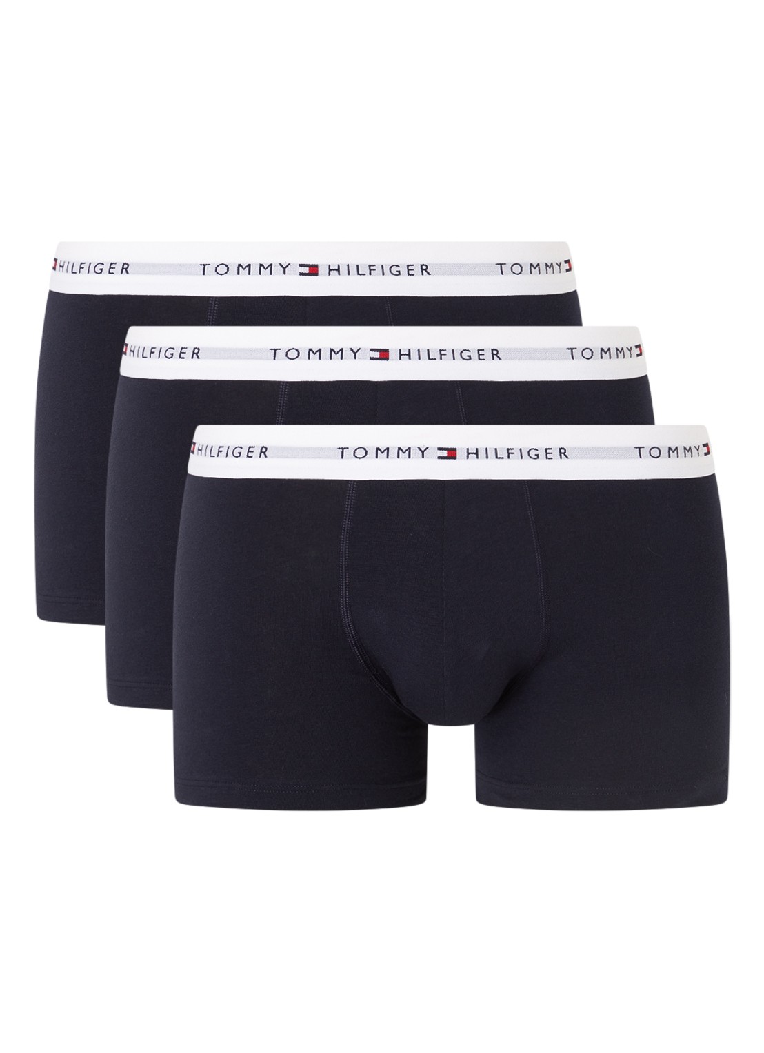 Tommy Hilfiger Boxershorts met logoband in 3-pack    - voorkant 2 donkerblauw