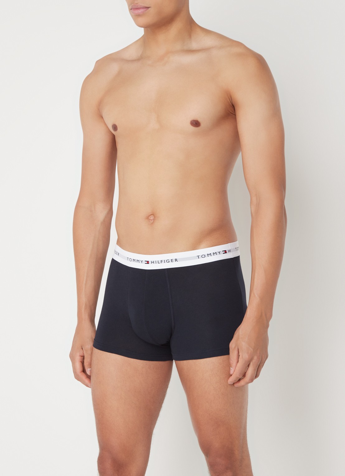 Tommy Hilfiger Boxershorts met logoband in 3-pack    - voorkant 3 donkerblauw