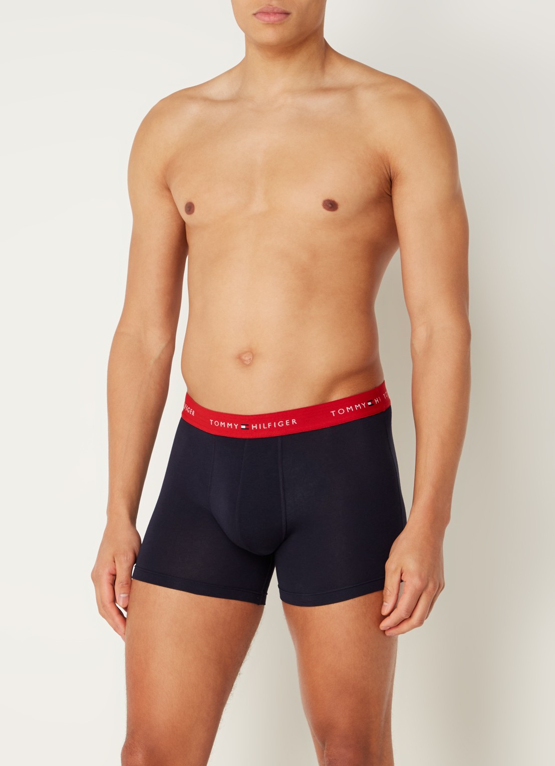 Tommy Hilfiger Boxershorts met logoband in 3-pack - voorkant 2 diepzwart