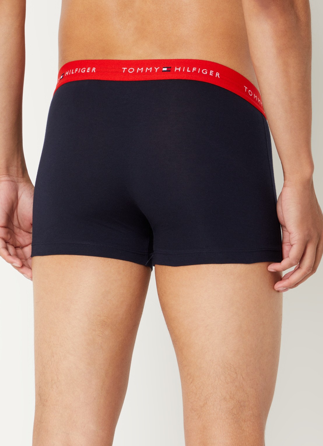 Tommy Hilfiger Boxershorts met logoband in 3-pack - achterkant kobaltblauw