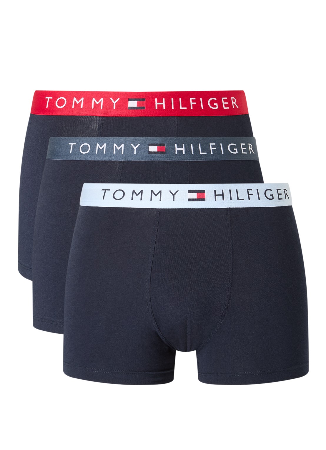 Tommy Hilfiger Boxershorts met logoband in 3-pack - voorkant 6 zwart
