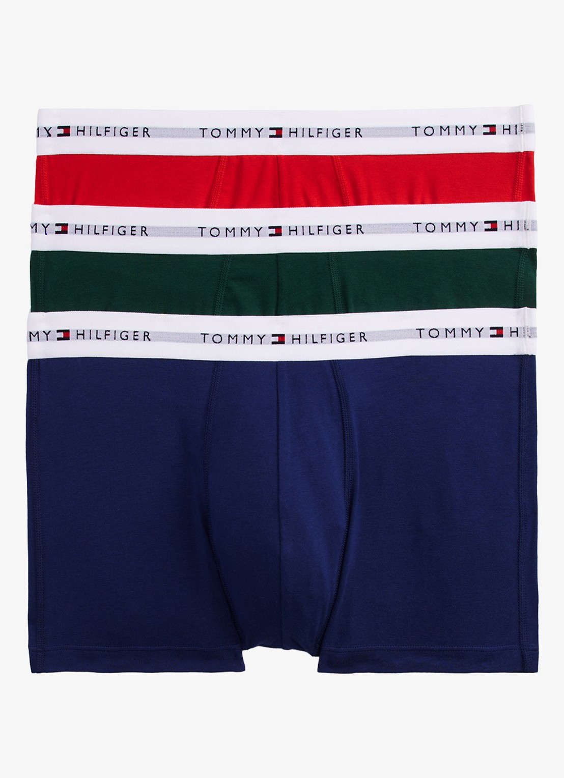 Tommy Hilfiger Boxershorts met logoband in 3-pack    - voorkant 10 donkergroen
