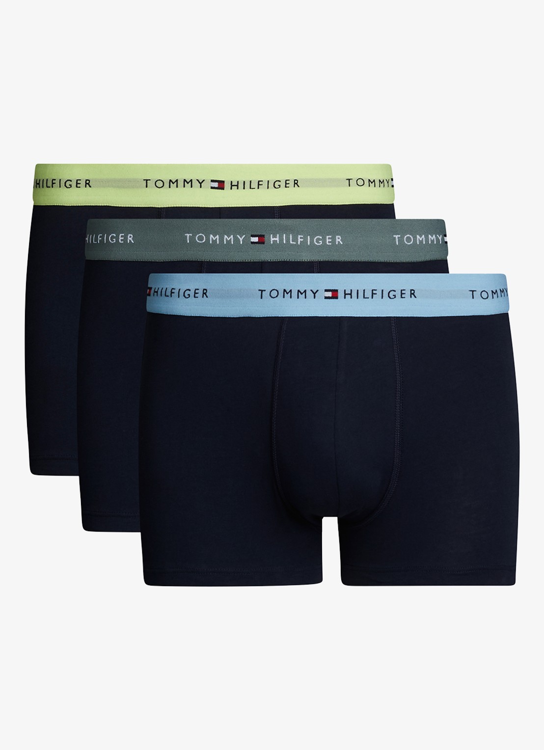 Tommy Hilfiger Boxershorts met logoband in 3-pack - voorkant lime
