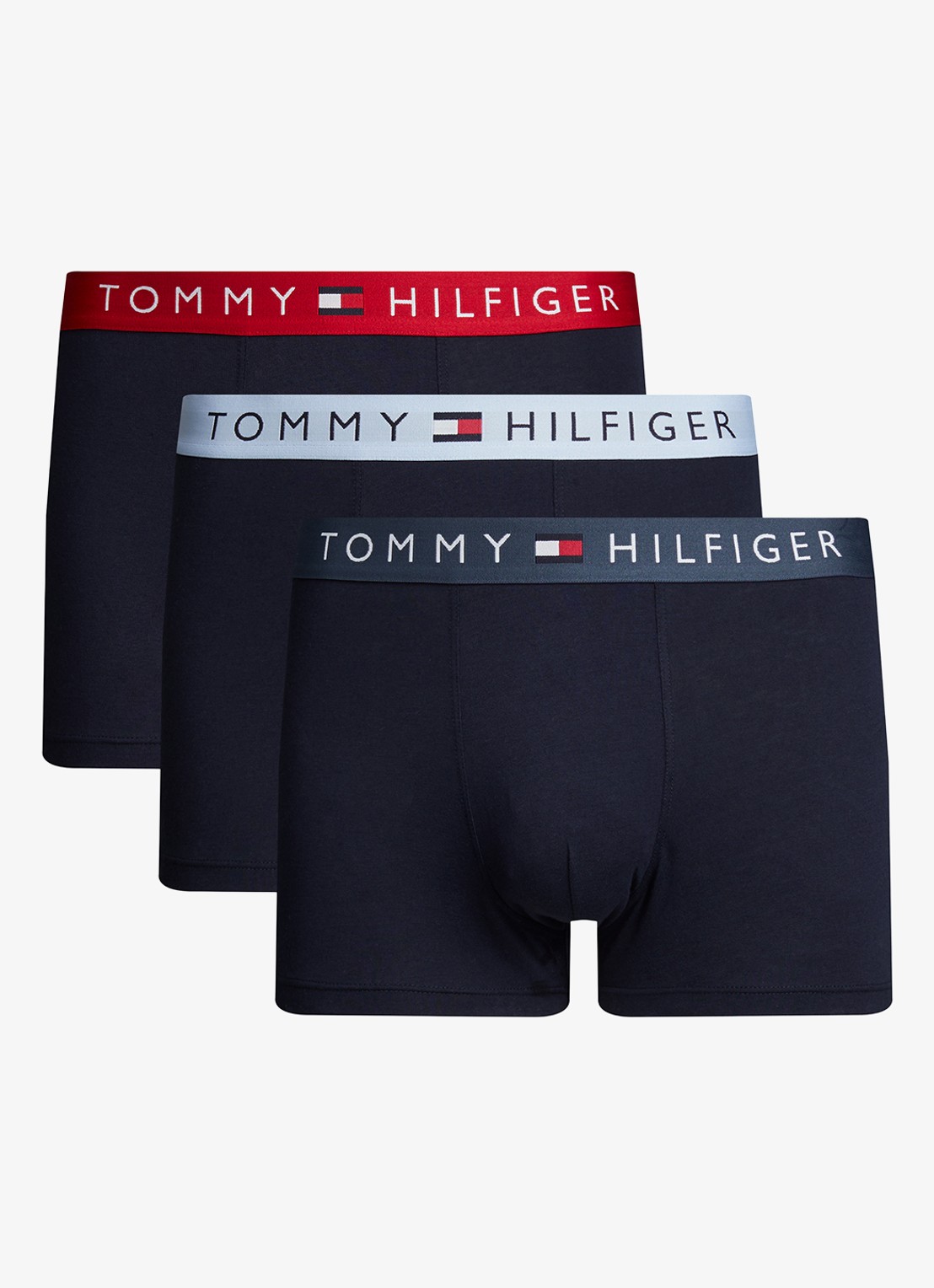 Tommy Hilfiger Boxershorts met logoband in 3-pack - voorkant 8 zwart