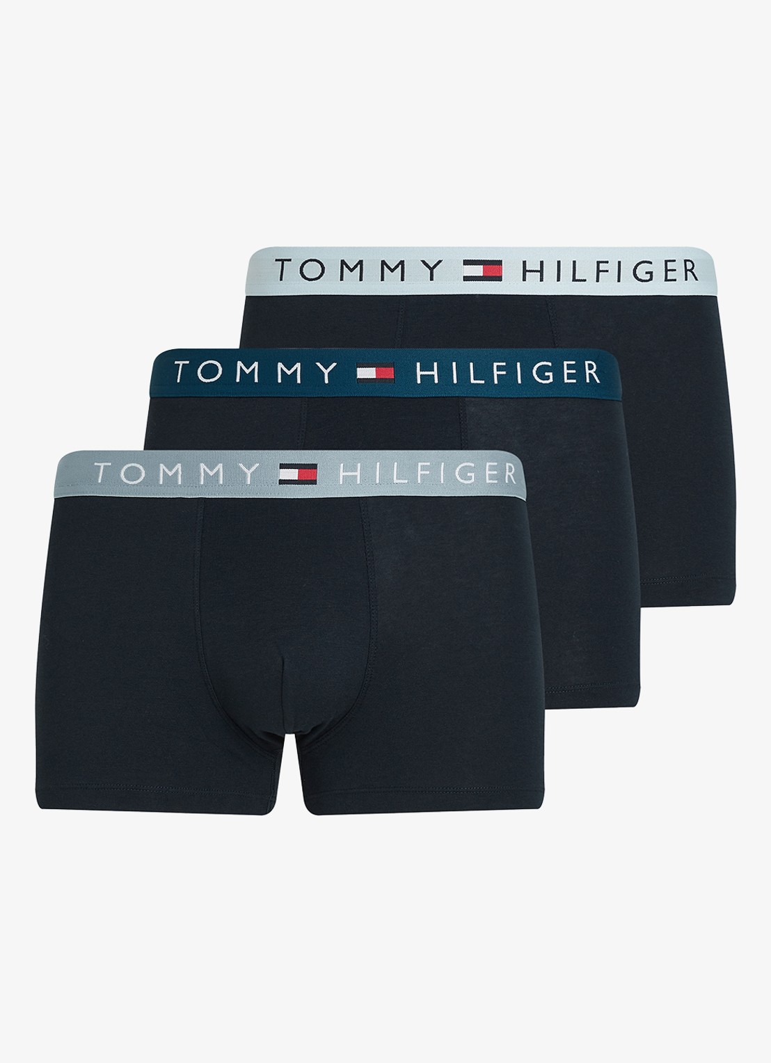 Tommy Hilfiger Boxershorts met logoband in 3-pack - voorkant 4 donkerblauw