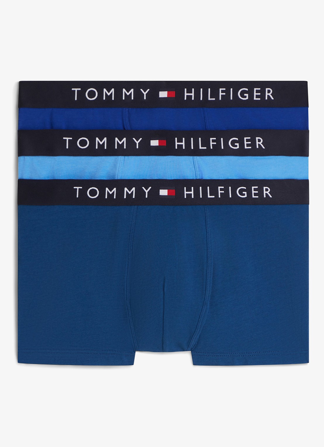 Tommy Hilfiger Boxershorts met logoband in 3-pack - voorkant 2 blauw