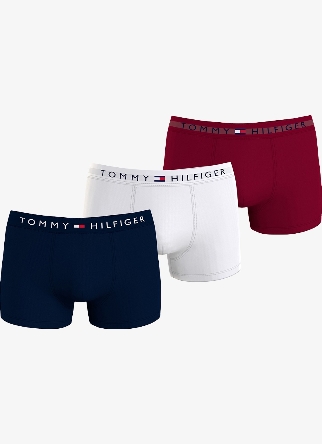 Tommy Hilfiger Boxershorts met logoband in 3-pack - voorkant rood