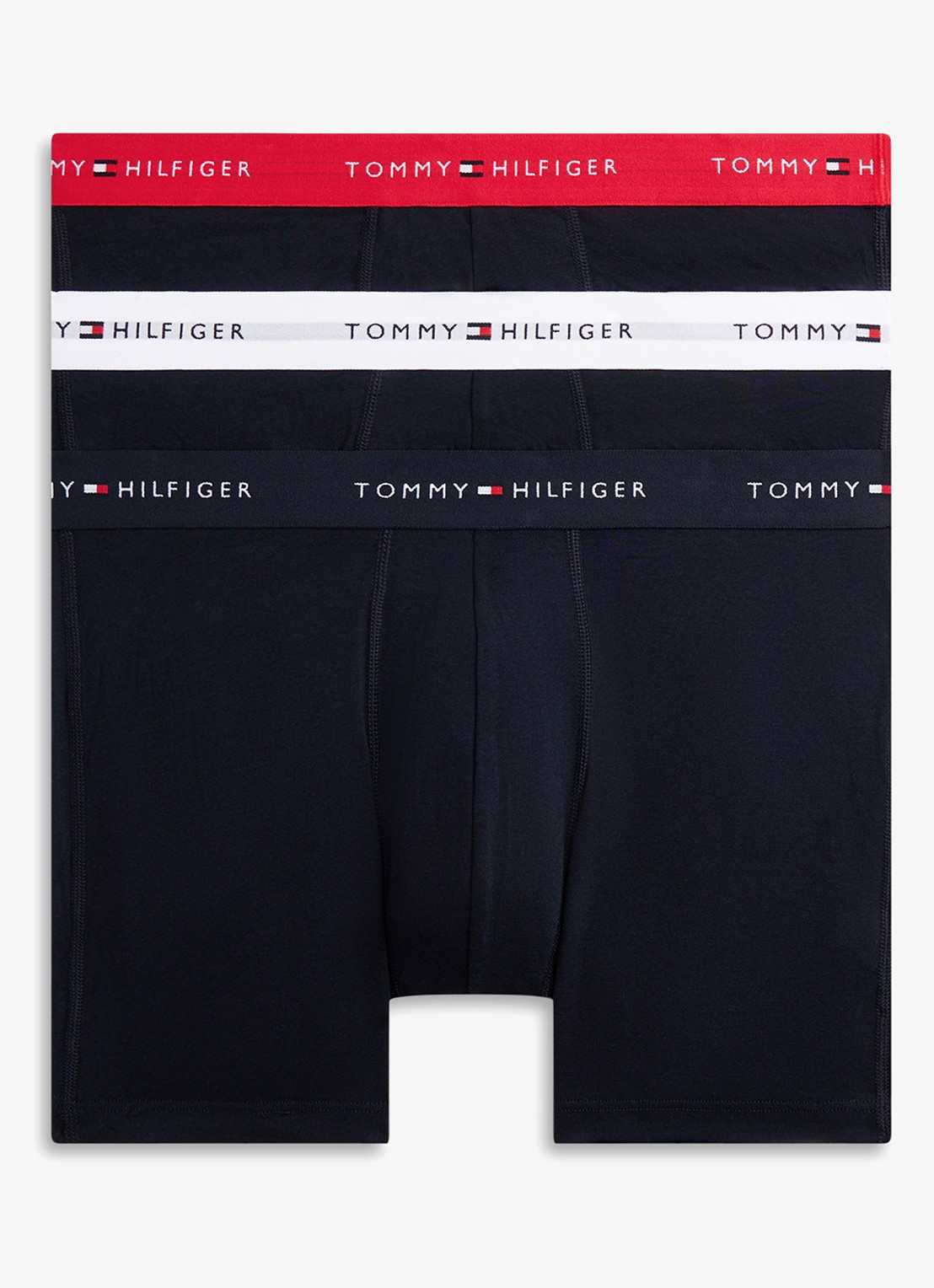 Tommy Hilfiger Boxershorts met logoband in 3-pack - voorkant 5 zwart