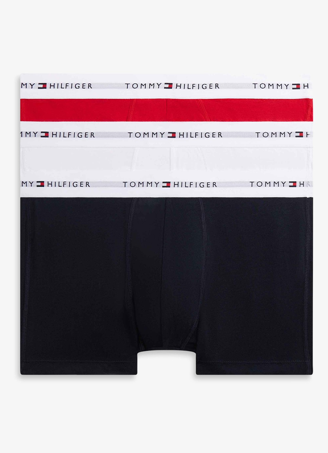 Tommy Hilfiger Boxershorts met logoband in 3-pack - voorkant 6 rood