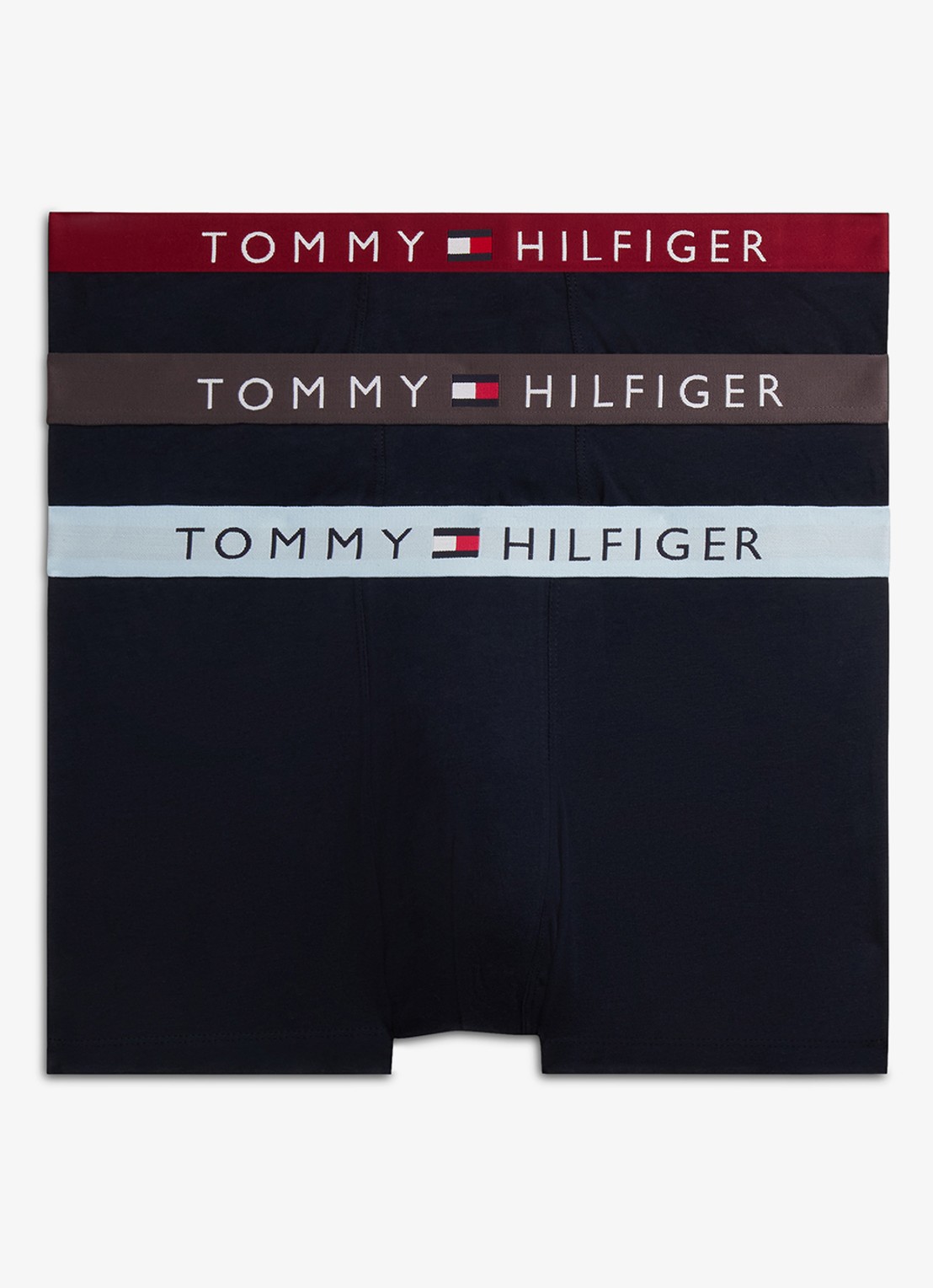 Tommy Hilfiger Boxershorts met logoband in 3-pack - voorkant 2 donkerblauw