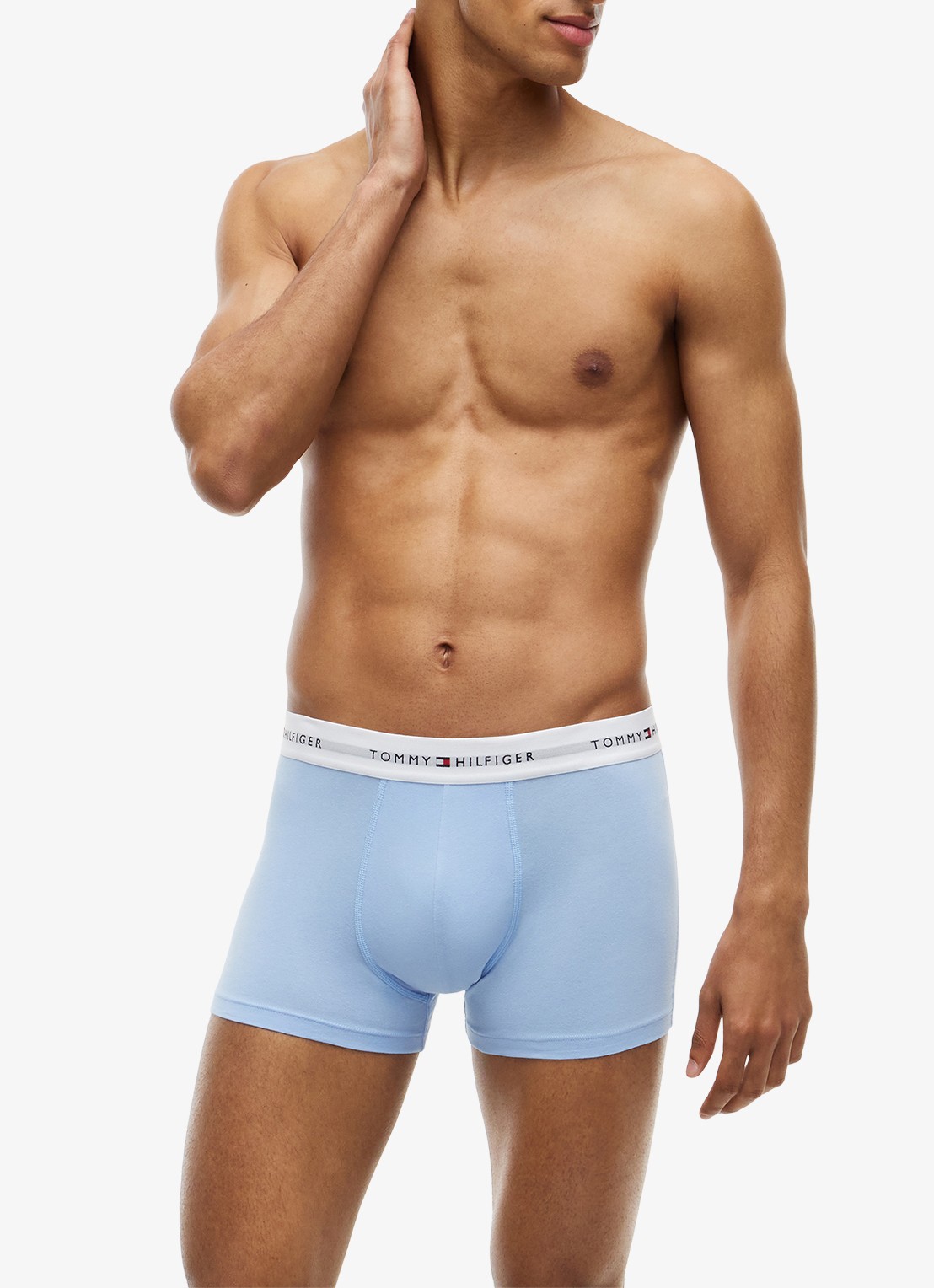 Tommy Hilfiger Boxershorts met logoband in 3-pack - detail lichtblauw