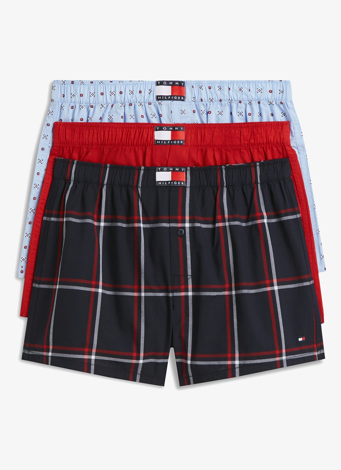 Tommy Hilfiger Boxershorts met logoband in 3-pack - voorkant rood