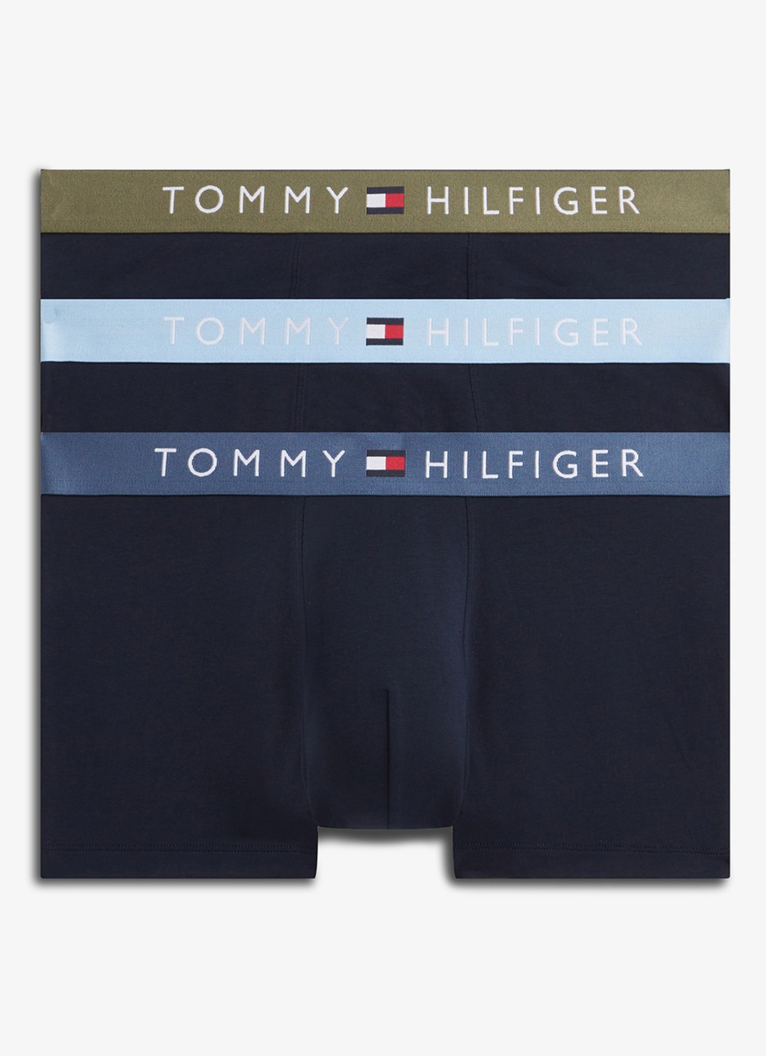 Tommy Hilfiger Boxershorts met logoband in 3-pack - voorkant 2 zwart