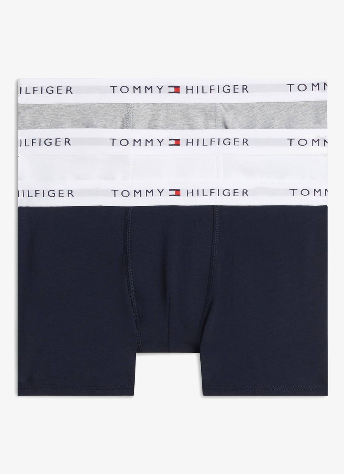 Tommy Hilfiger Boxershorts met logoband in 3-pack - voorkant 3 grijs