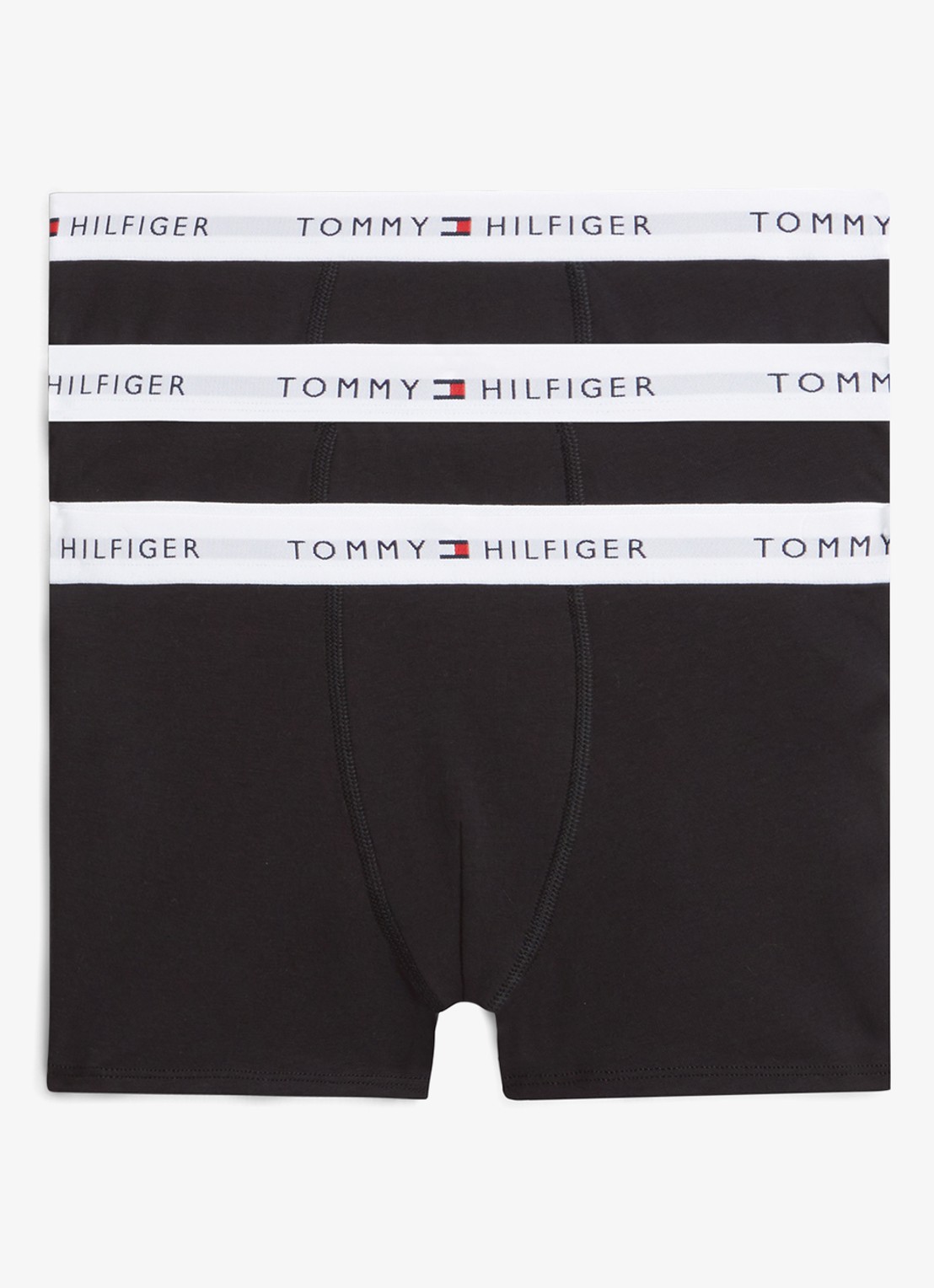 Tommy Hilfiger Boxershorts met logoband in 3-pack - voorkant 3 zwart