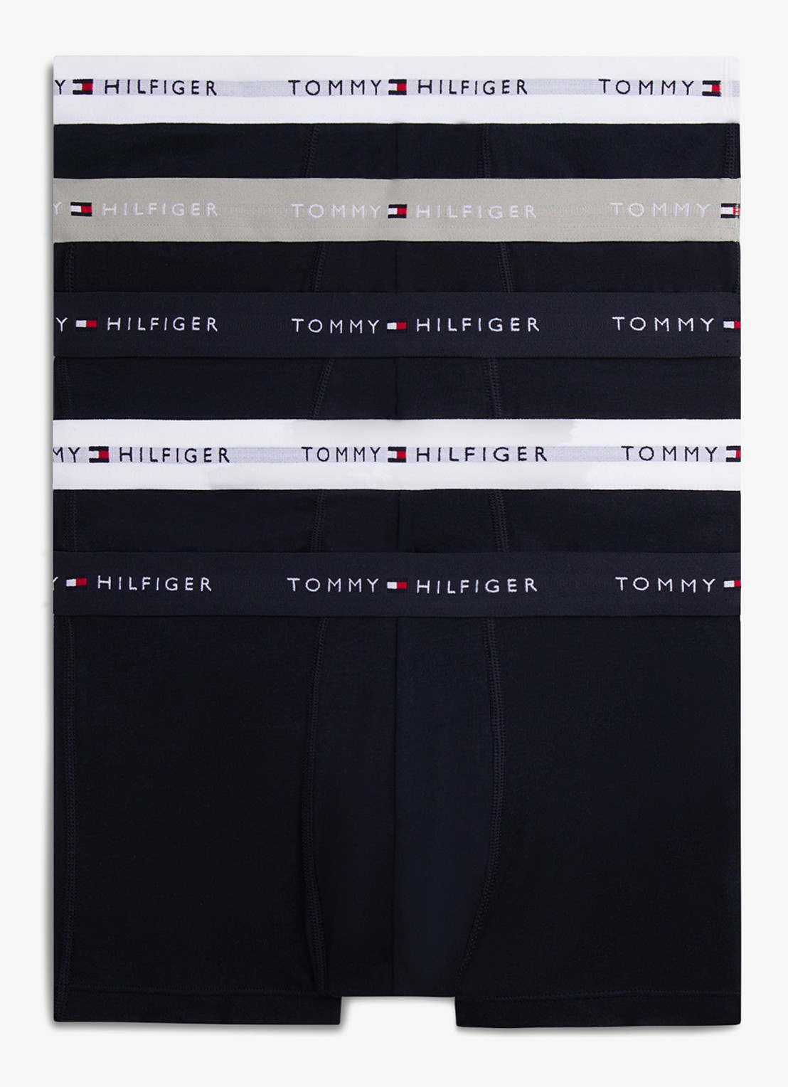 Tommy Hilfiger Boxershorts met logoband in 5-pack - voorkant 6 donkerblauw