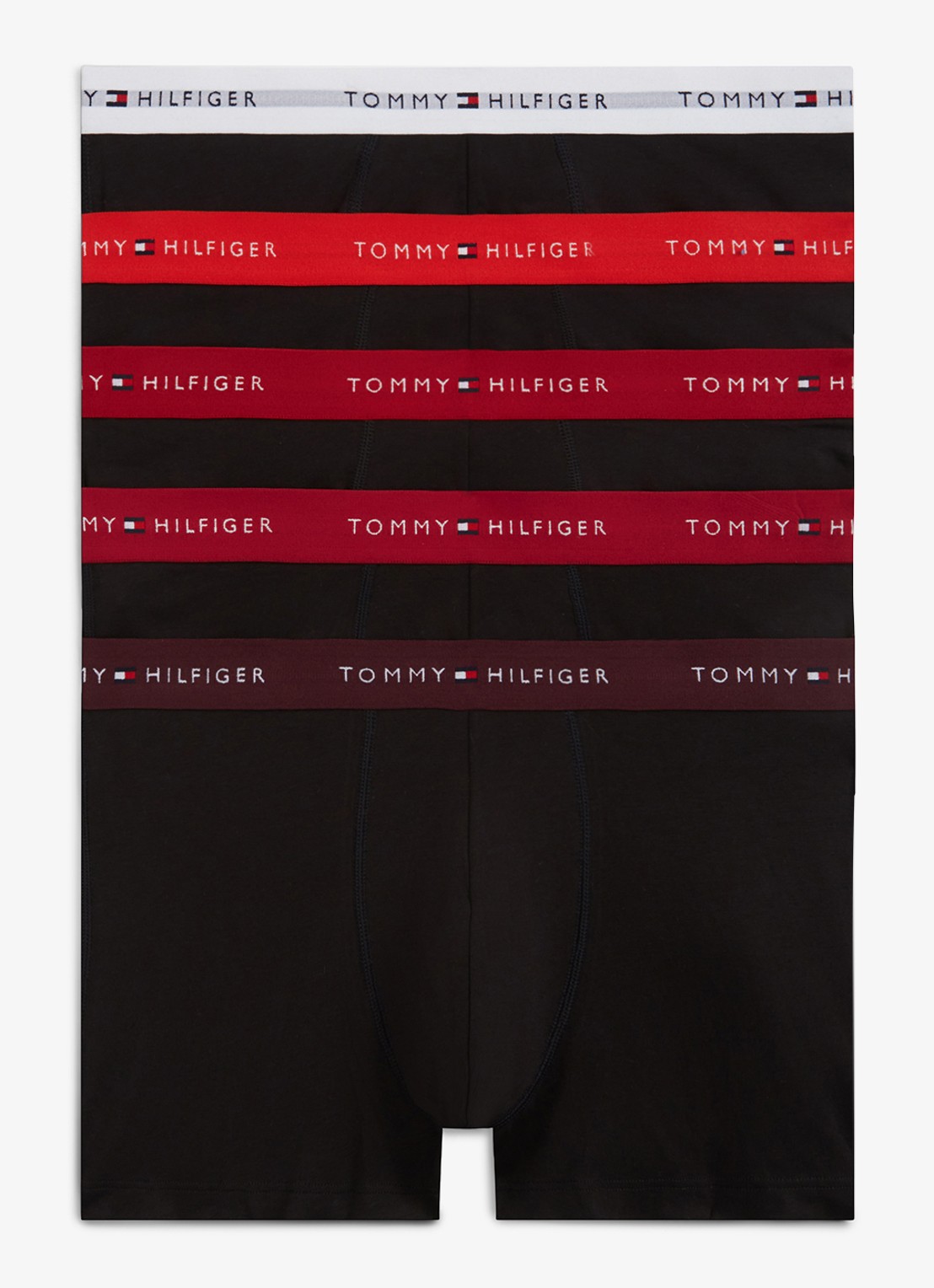 Tommy Hilfiger Boxershorts met logoband in 5-pack - voorkant 5 rood
