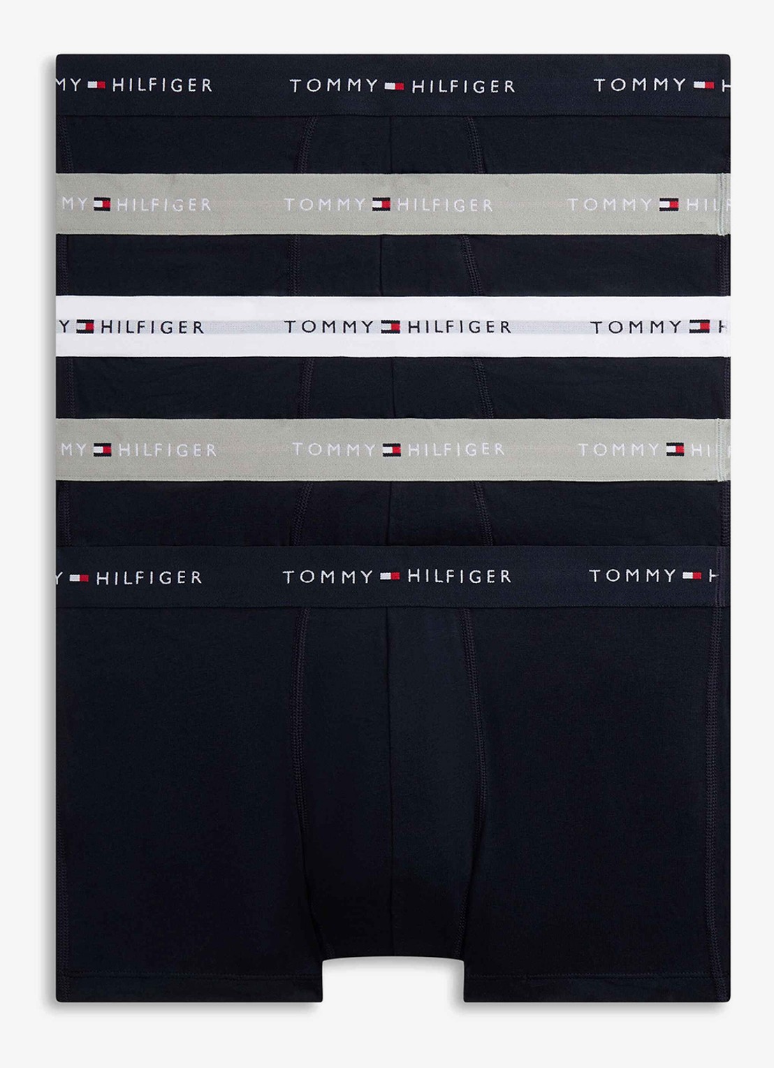 Tommy Hilfiger Boxershorts met logoband in 5-pack - voorkant 6 wit