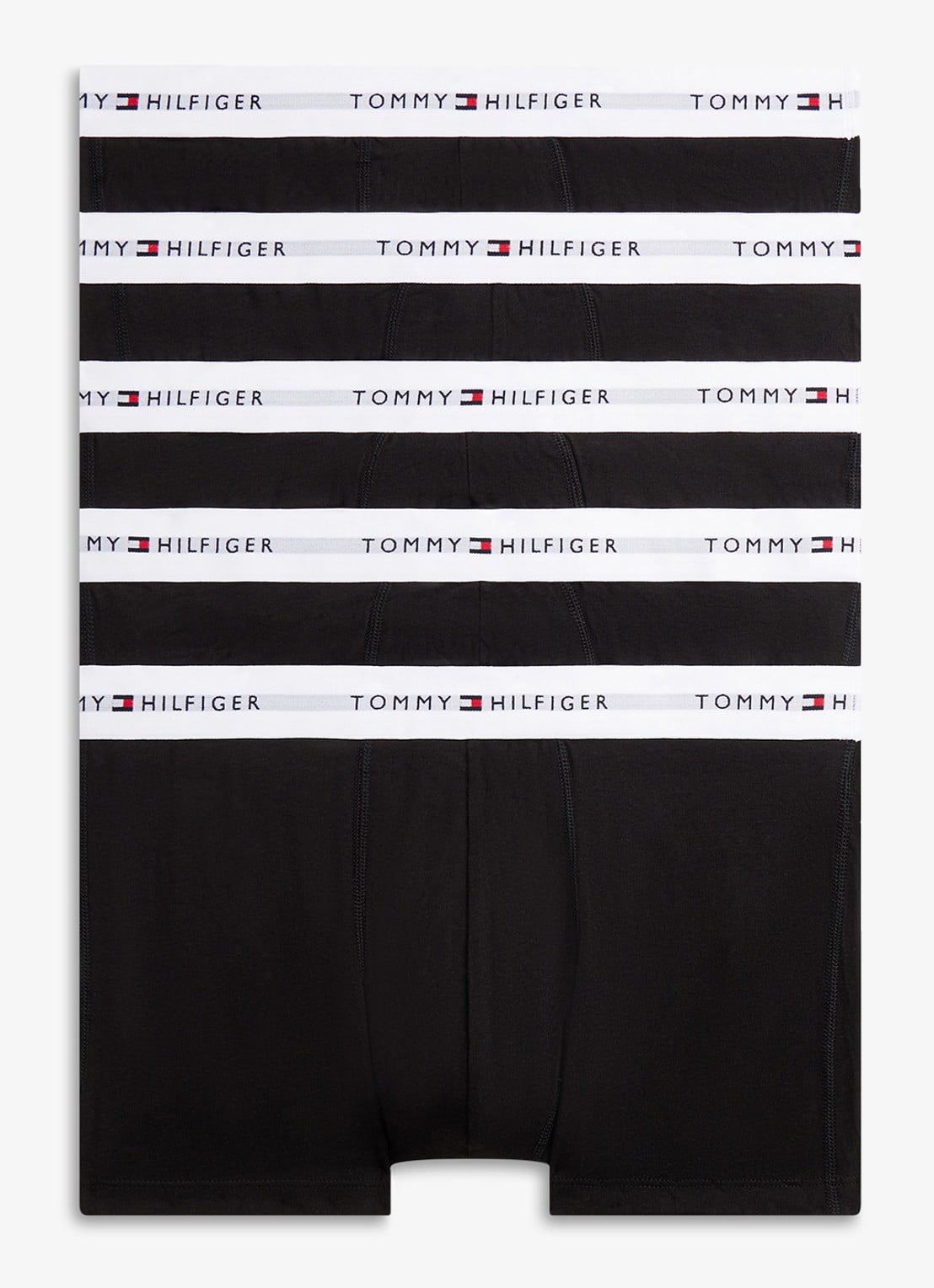 Tommy Hilfiger Boxershorts met logoband in 5-pack - voorkant 4 zwart